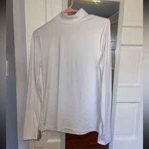 Time and Tru Ribbed White Long Sleeve Top